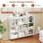 10 Cube Bookcase 3-Tier Modern Storage Organizer with 5 Metal Legs Bookshelves-1855176927