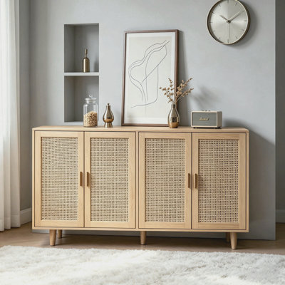 Wood Console Table with 2 Cabinets ,Wood