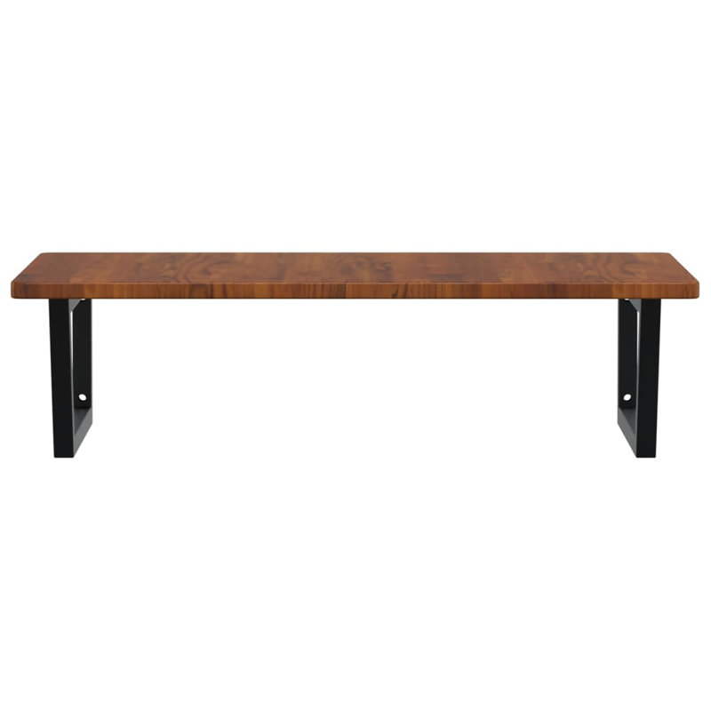 Bryany 100cm Solid Wood Bathroom Vanity Top, Dark Oak/Black