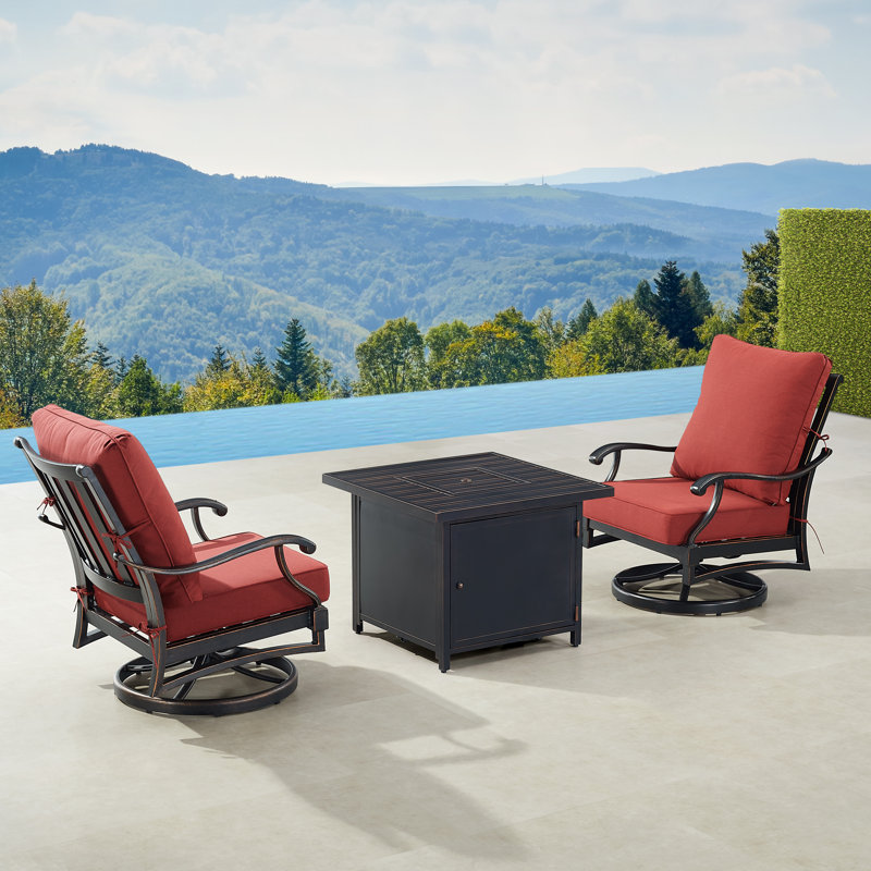Outdoor 3 - Piece Conversation Set, Red