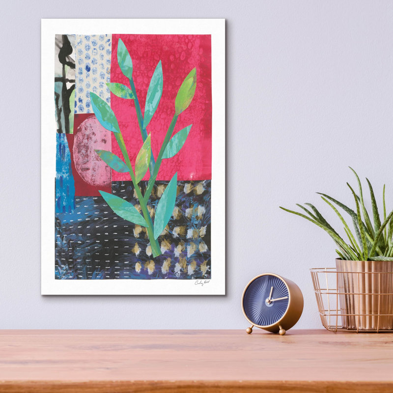  «Patchwork Plants 1» par Courtney Prahl, art mural en verre acrylique, 12 po x 16 po