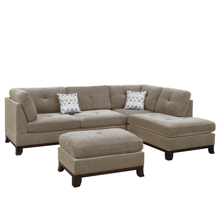 Latitude Run® Jacksmith 97 Width 3-Pieces Sectional Sofa & Chaise,Ottoman  & Reviews