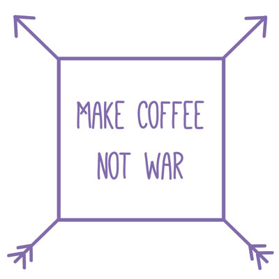 Adhésif décoratif « make coffee not war »