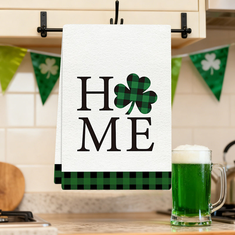 Bathroom And Kitchen Polyester Towel, Versatile Dishcloth And Cleaning Rag For Daily Use, 26x17.7in Green, B