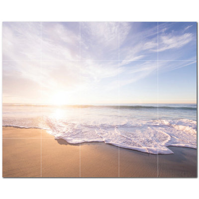 Murale décorative en céramique 4,25 po x 4,25 po Sunset