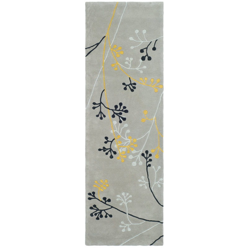 Soho Hand Tufted Wool Floral Rug, Runner 2'6" x 12'