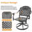 7-piece cast aluminum set - 48.03" round table & 6 swivel chairs, premium outdoor design in black frame