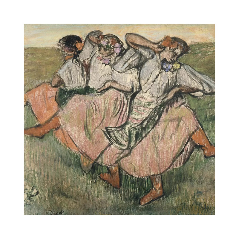 Three Russian Dancers by Edgar Degas - Wrapped Canvas Painting, 30.48 cm H x 30.48 cm W