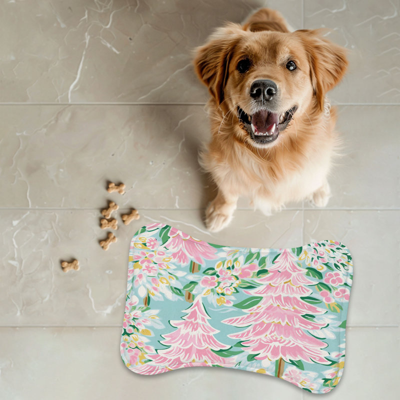 Stylish Trees - 1 Piece Bone Shape Feeding Mat, 18"