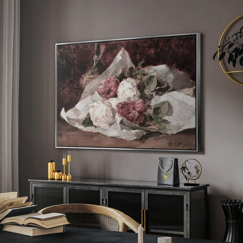 «Vintage Botanical - XXXIII» sur toile, H 25 po x l 37 po, Argent