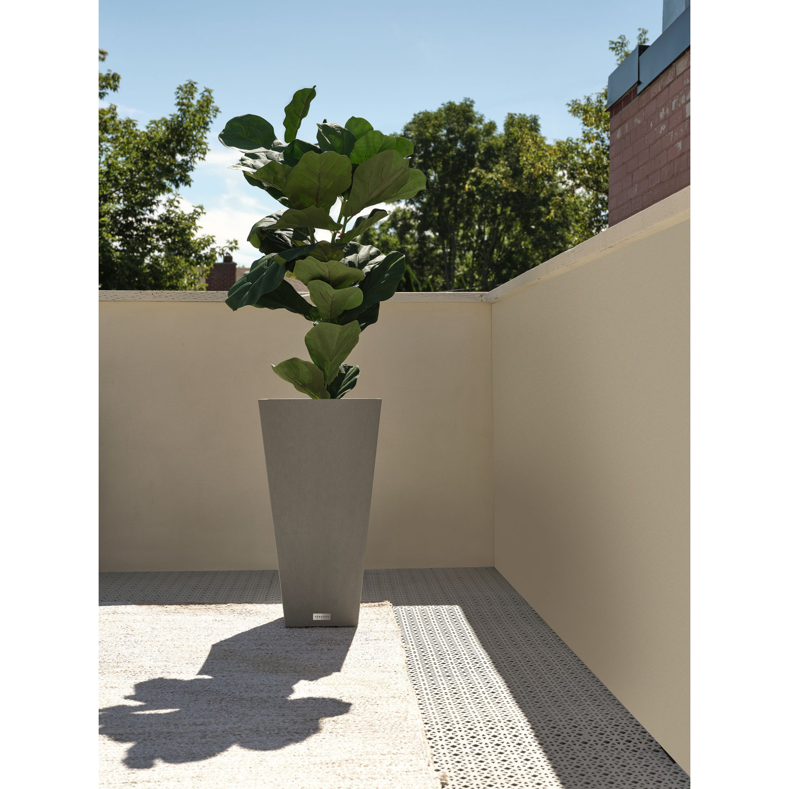Pure Series Midland Planter, 26" H x 13.75" W x 13.75" D, Charcoal Gray, Set of 1