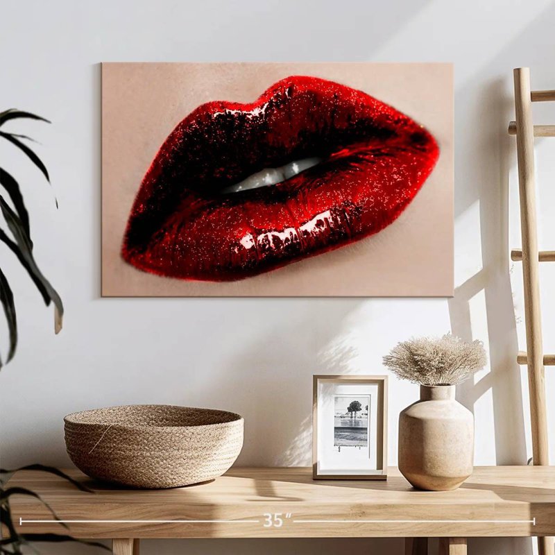 Shuttleworth Dark Red Lips, 16" H x 24" W