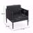 Set Of 2 Outdoor Patio Club Chair, Black Aluminum
