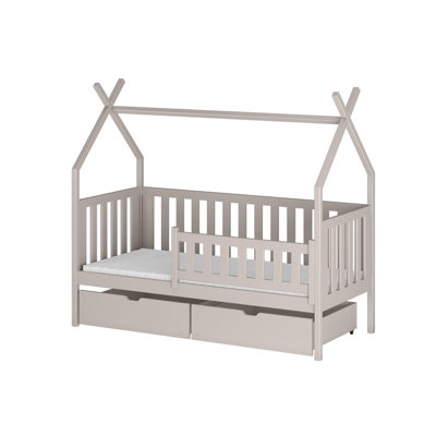Wooden Single Bed Simba With Storage 90x190cm - Space-Saving Practicality in Organic Style