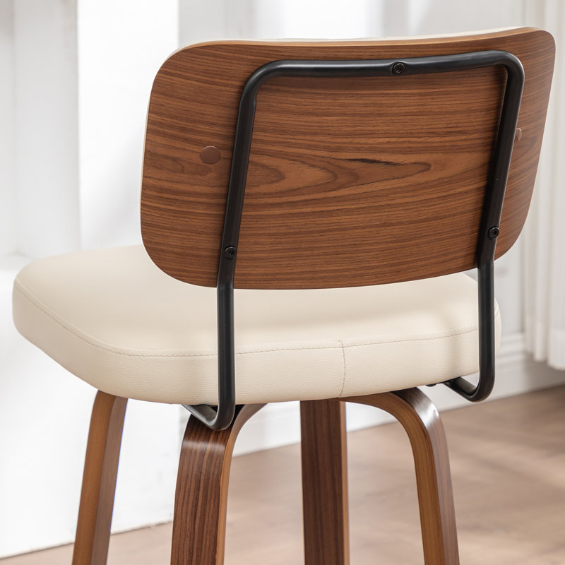 Swivel Upholstered Counter Stool, Counter Stool (67cm Seat Height), Beige