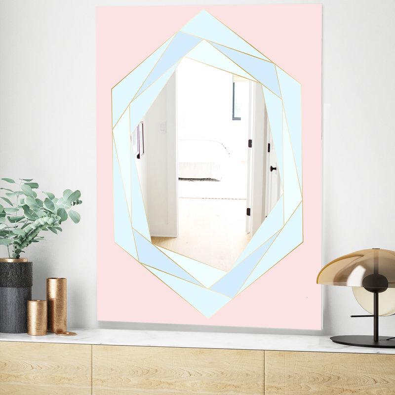 Pastel Dreams 8 - Miroir Mid-Century - Grand miroir mural, H 39,4 po x l 29,5 po