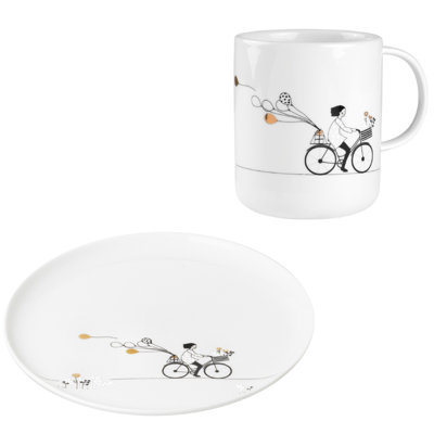 Ensemble d'assiettes et de tasses en porcelaine Hobby