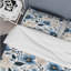 Motif floral bleu et ivoire - ensemble de housse de couette floral - polyester microfibre-2006832970
