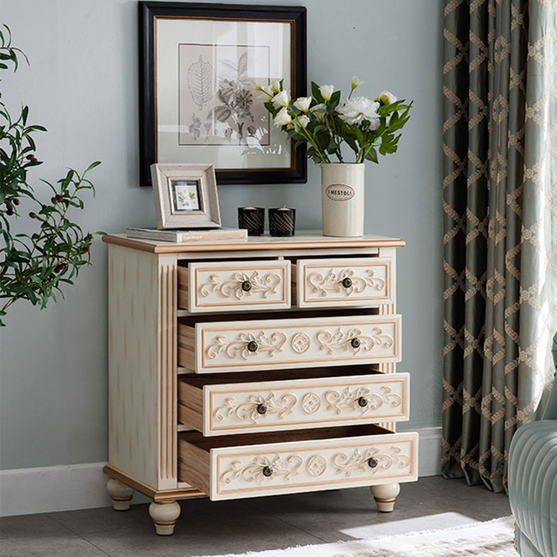 American style multi-function drawer accent chest, Off-White