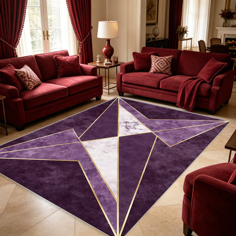 Purple Marble Star carpet-easy to clean, machine-washable, soft and comfortable; suitable for door mats, kitchens, living rooms, bedrooms, corridors, and laundry areas. Easy to clean, durable carpet for home decoration.