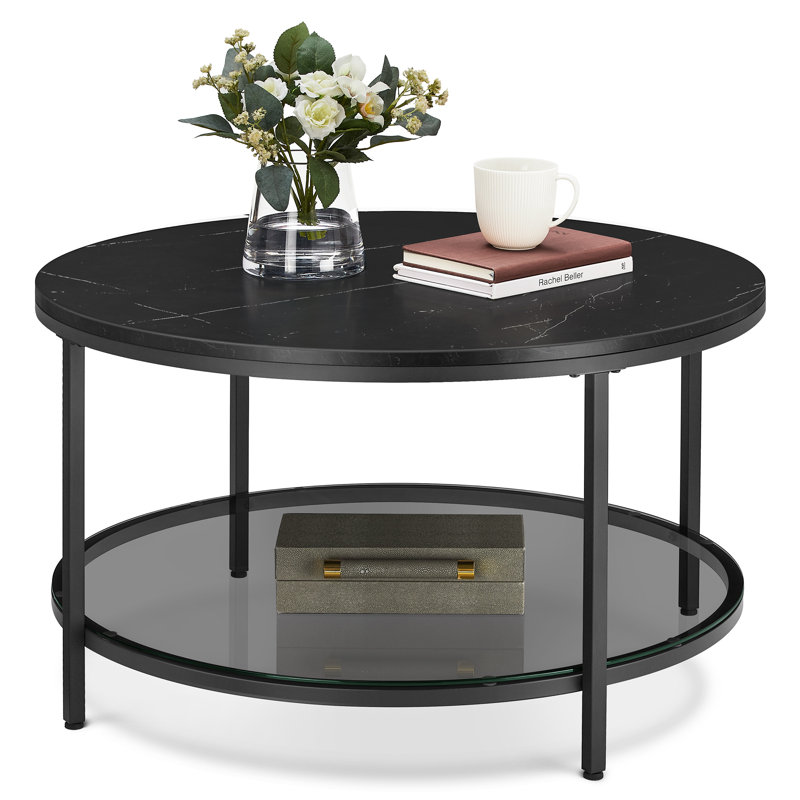 Inouye Coffee Table with Storage, Black, Black