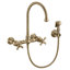 Whitehaus Collection Wall Mount Faucet with Gooseneck Swivel Spout and Solid Brass Side Spray