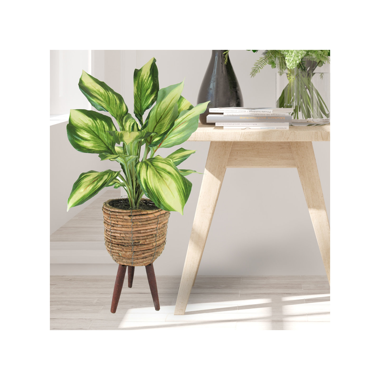 28'' Faux Foliage Plant in Basket