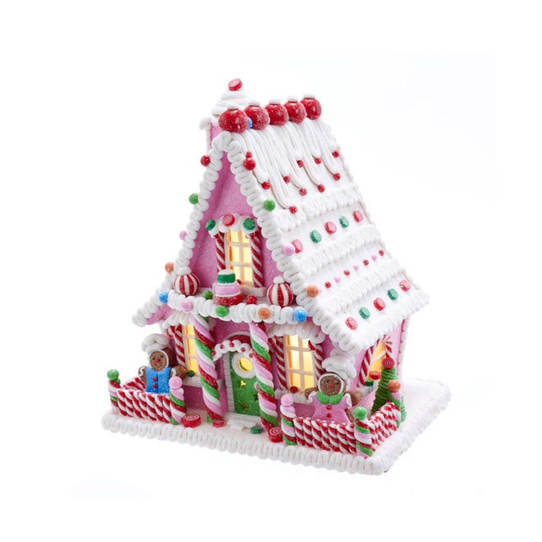 Battery-Operated Candy LED Gingerbread House Table Piece Kurt Adler