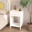 Table de chevet moderne avec tiroir et tablette ouverte, table d'appoint minimaliste-1020488984