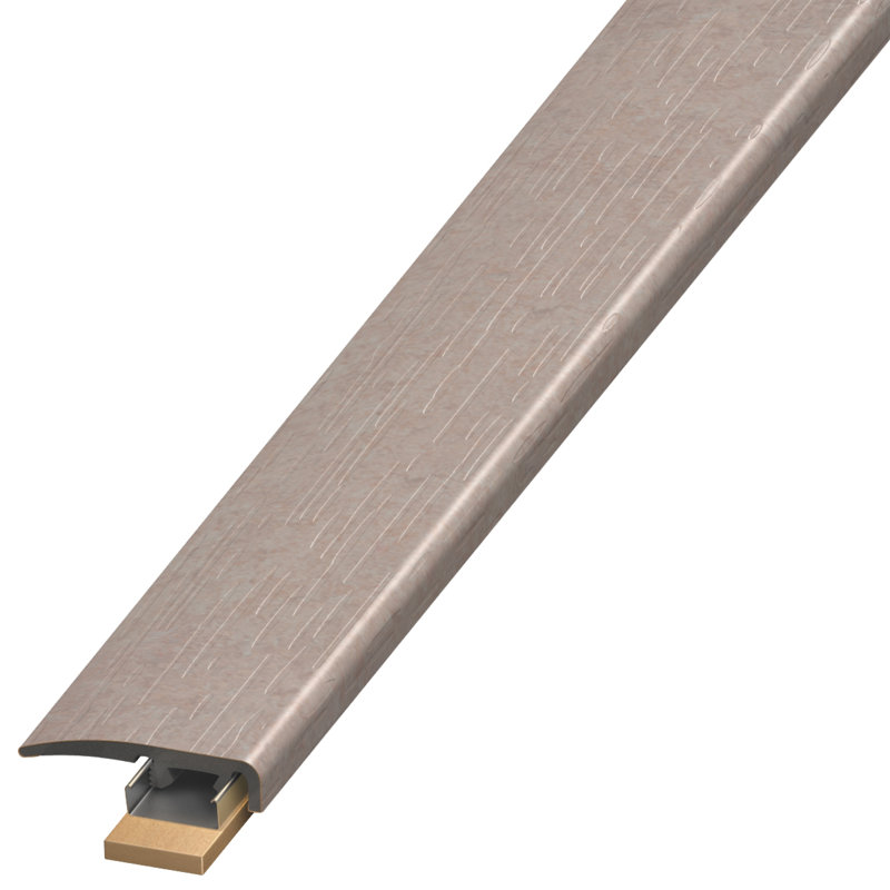 Plastique 0,31 po d'épaisseur 1,38 po de largeur 94 po Seuil / Embout, Bouleau argent
