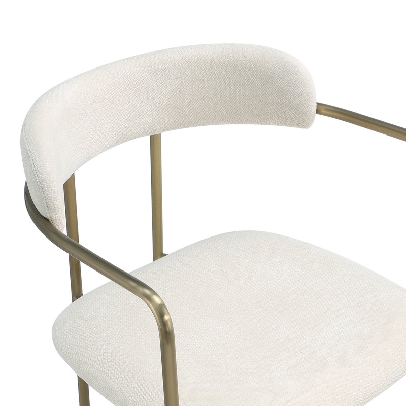 Chaise rembourrée Seren Mid-Century, Albâtre