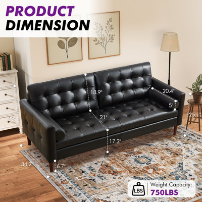 Amariyon 80" Genuine Leather Sofa
