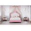 Lit simple princesse en cuir PU avec tête de lit capitonnée, rose et crème, parfait pour une chambre royale-1773577231