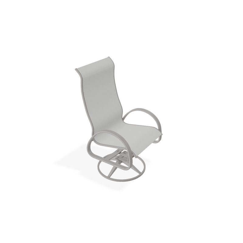Fauteuil de patio pivotant Hiraku, Blanc 6D Sunbrella®, Gris chaleureux texturé