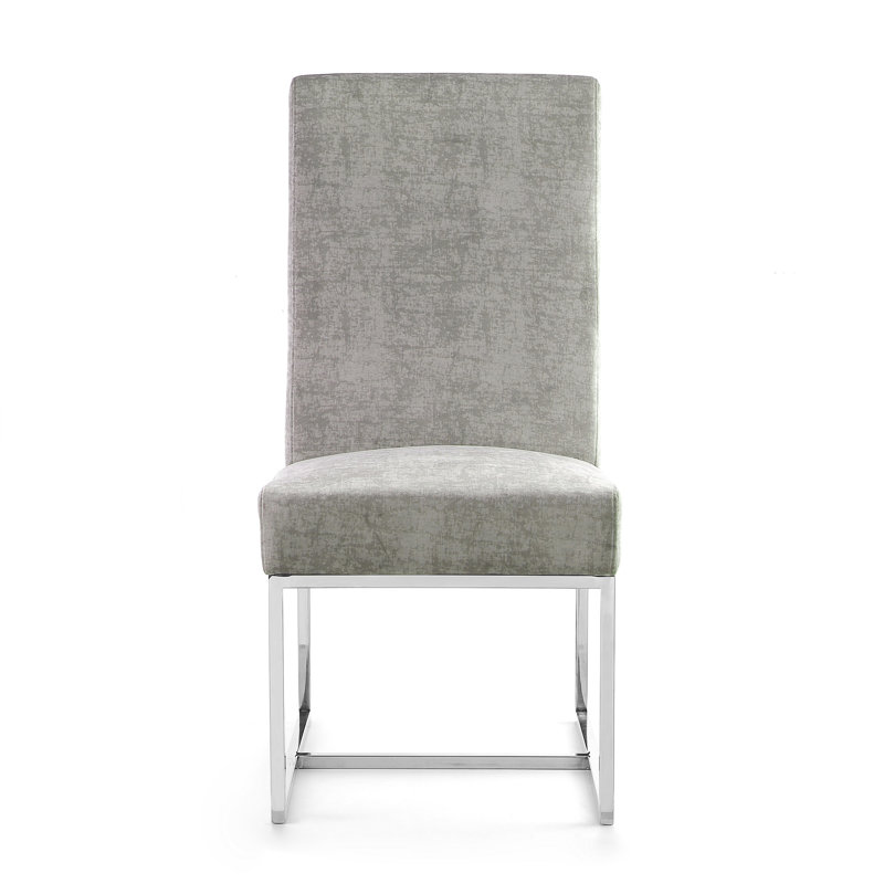 Chaise d'appoint de salle à manger rembourrée en acier inoxydable Element, Acier