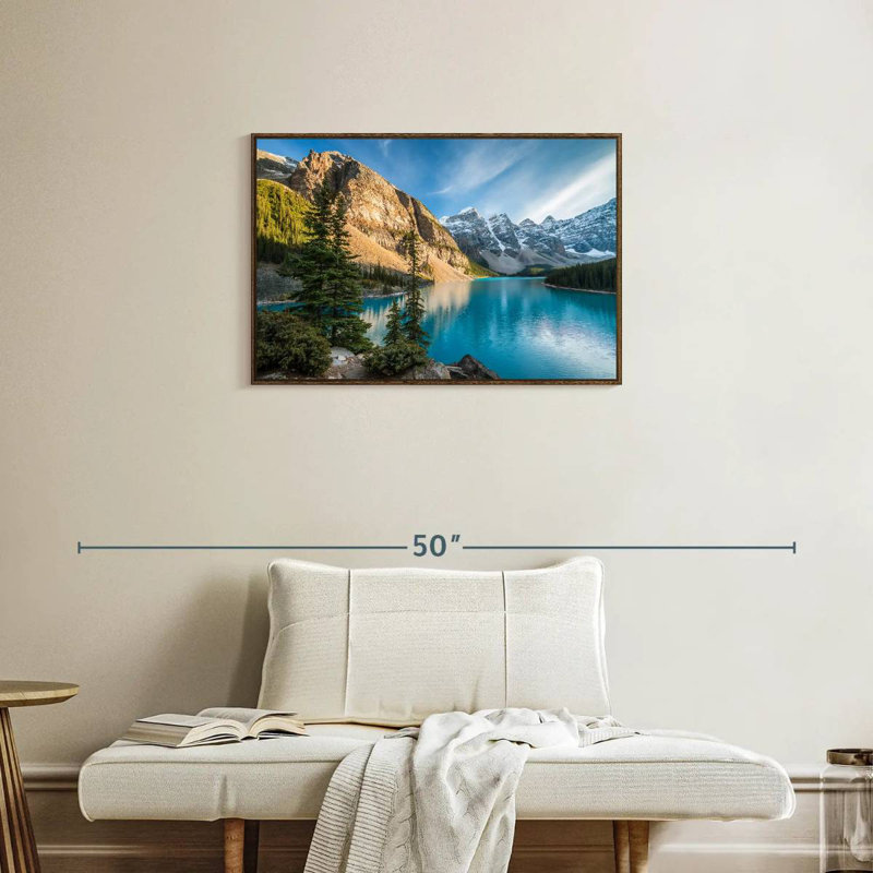 Lac Moraine Glorious, Cadre flottant en noyer, 31 po x 21 po