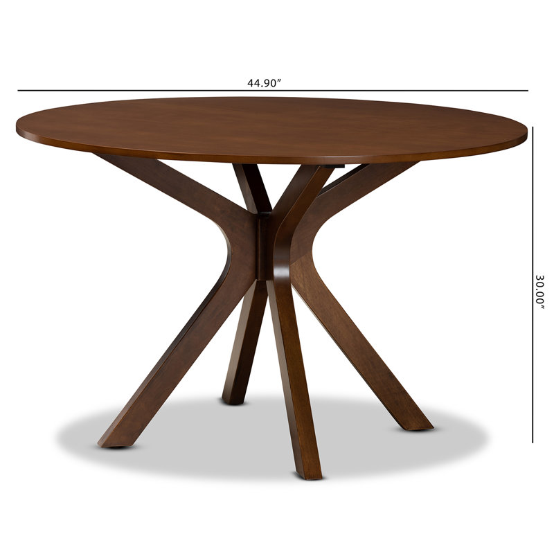 Digennaro Round Dining Table, 29.9" H x  44.9" L x  44.9" W, Walnut