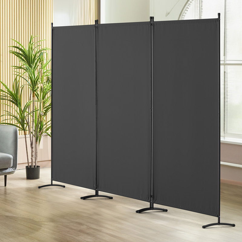 Cloison, 3 cloisons et écrans d'intimité pliables, cloisons de séparation en tissu pour bureau, chambre à coucher, salle à manger, bureau, autoportant, gris