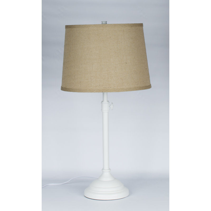 Lampe de table 34 po Caitlynne, Toile de jute naturelle, Blanc