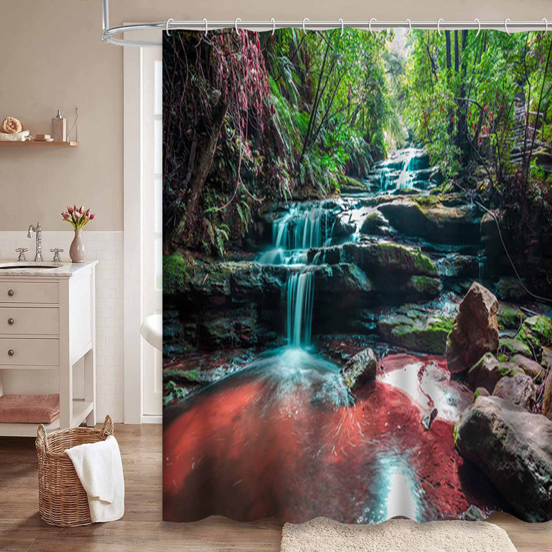 Rideau de douche avec 12 crochets Falls Falls, L 72 po x l 72 po