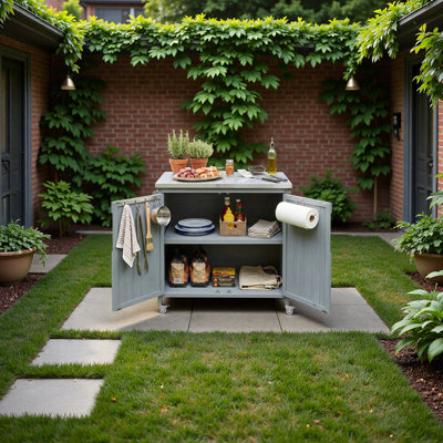 Îlot de cuisine extérieur avec armoire de rangement
