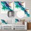 Décoration murale en métal Tropical Turquoise Joyfulness III - Encre liquide abstraite-87834894
