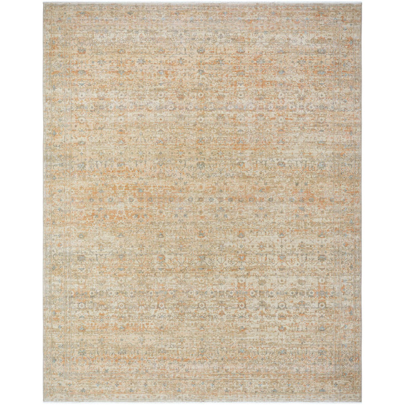 Handcrafted Wool Rectangular Area Rug in Tan and Taupe