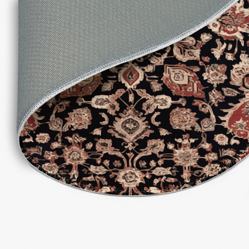 Tapis d'intérieur et d'extérieur brun Persian, Rond 5 pi