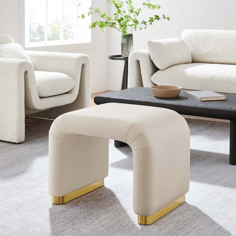 Tabouret d'appoint Modway Koda, Amande / laiton doré