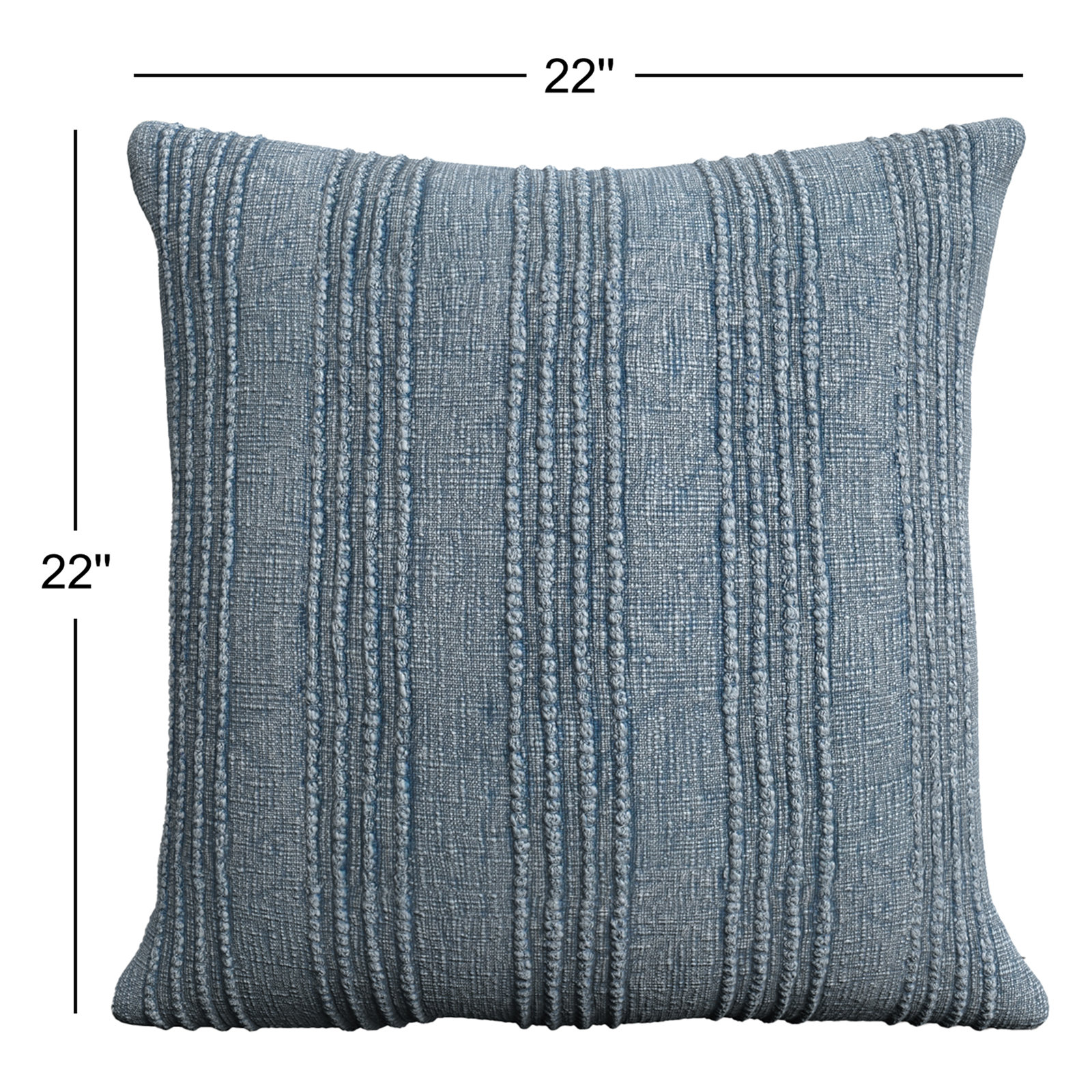 Kara Striped Cotton Throw Pillow, Blue Striped