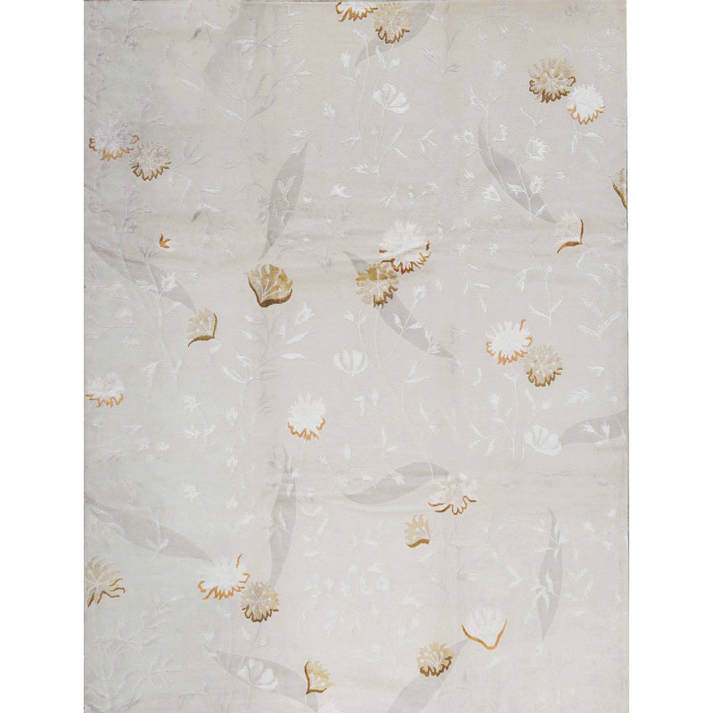 Tapis ivoire noué à la main de haute qualité