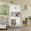 Armoire de cuisine 71 en acier blanc avec grand comptoir et tiroirs 71