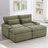 Loveseat Sofa 70.9" Free-Combined Sectional Convertible Sofa Bed With Storage Space, Two Movable Ottomans, Four USB Ports And Two Cup Holders For Living Room, Green-435498086