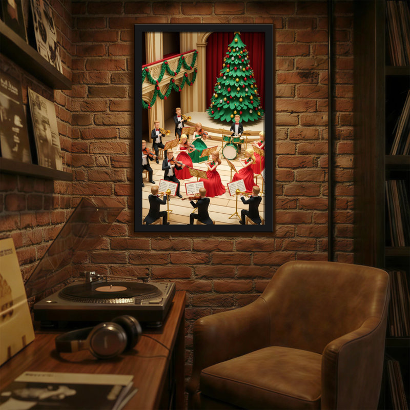 Scène de performance de Noël, H 30 po x l 20 po